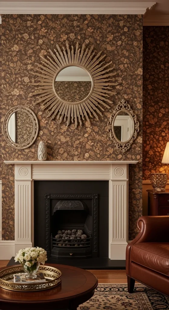 7 Best Vintage Living Room Ideas You Need To Try Vintage mirrors in various shapes decorating a living room wall