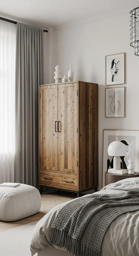 7 Latest Bedroom Cupboard Designs for Smart Storage Vintage-modern bedroom cupboard combining old and new
