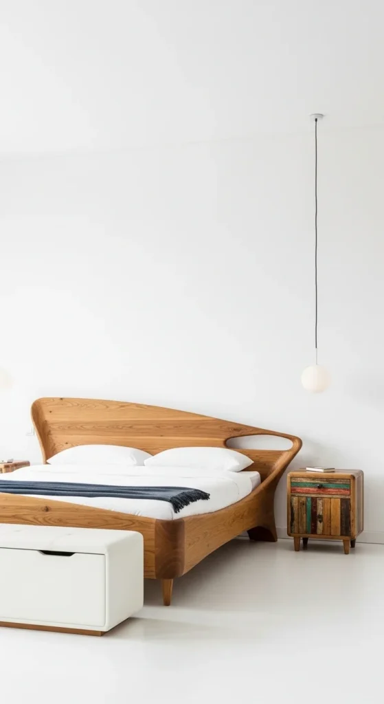 7 White Bedroom Ideas: How To Make It Work White bedroom with bold and unique furniture designs
