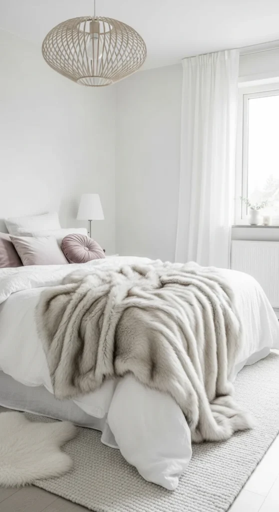 7 White Bedroom Ideas: How To Make It Work White bedroom with layered fabrics and cozy textures